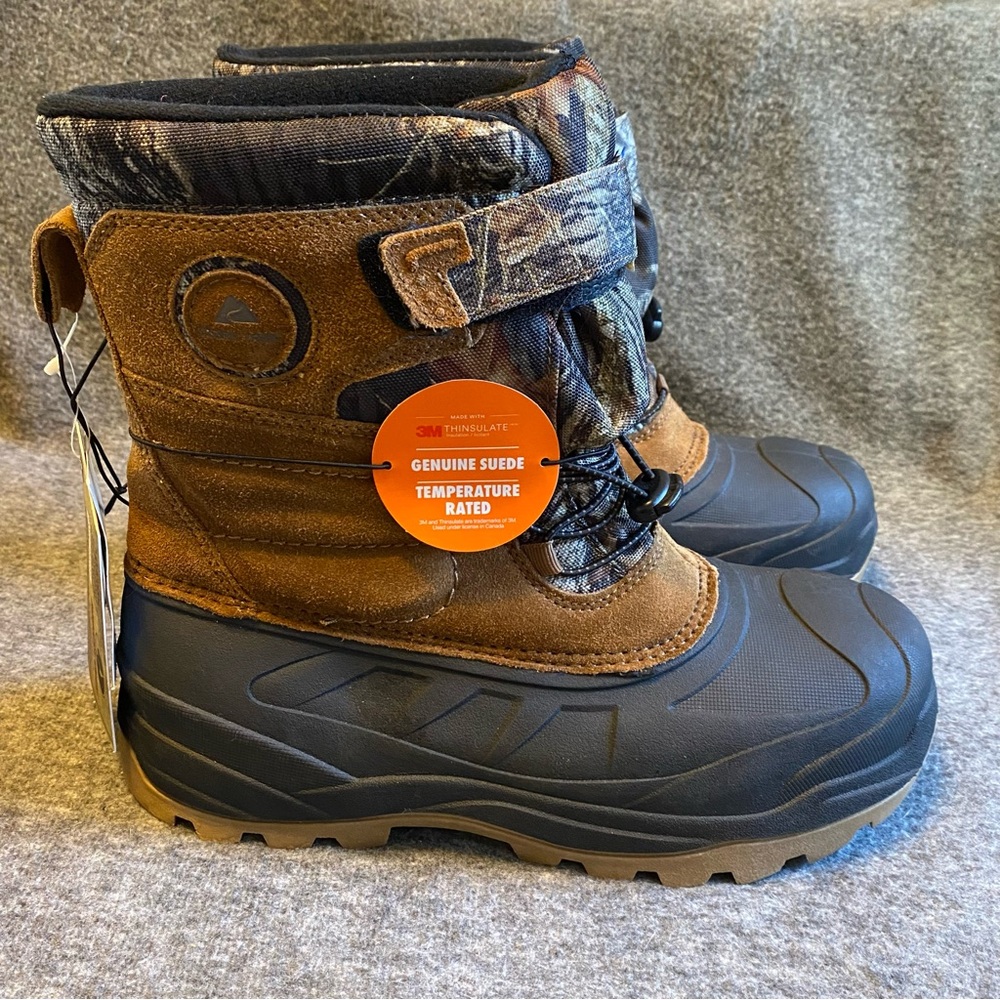 Mossy Oak Brown and Black Rain & Snow Boots with‎ Waterproof Design mens …